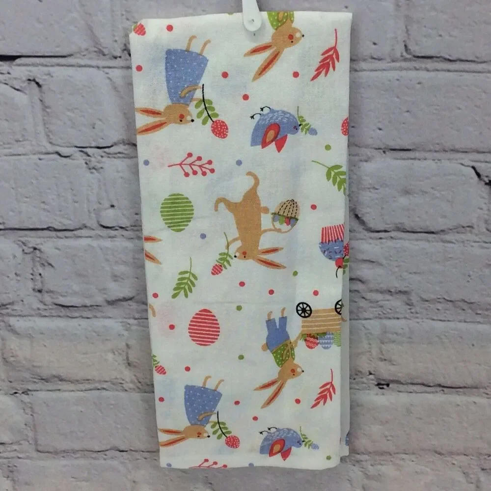 Happy Easter 3 Pc Kitchen Set Spring Pastel Blue Dish Towel/Pot Holder/Oven Mitt